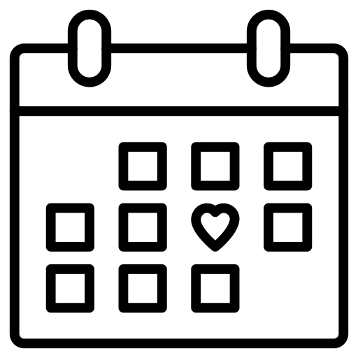 Calendar schedule heart event icon