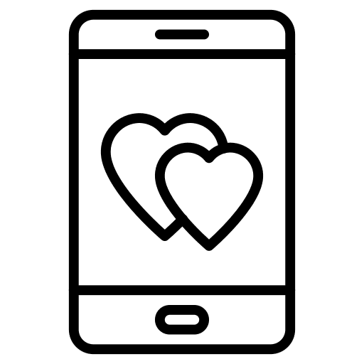 Dating app online dating dating app hearts icon