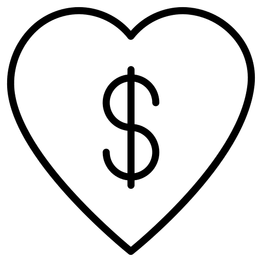 Heart business and finance loyalty business icon