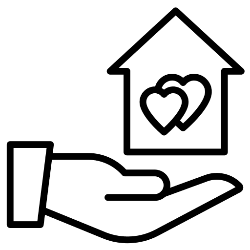 House heart family building icon