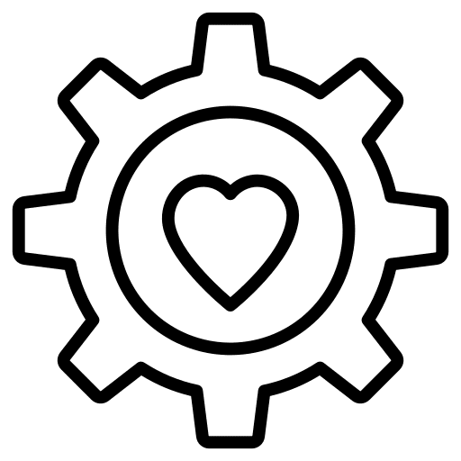 Love setting gear love icon