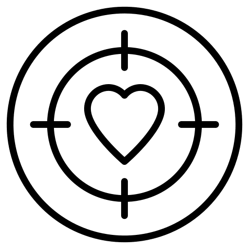 Aim love and romance aim focus icon