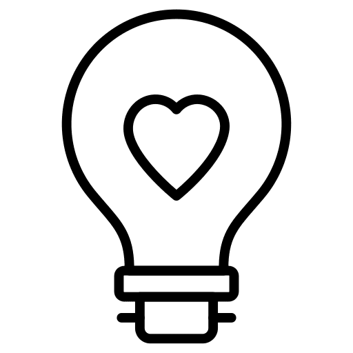 Bulb heart bulb love icon