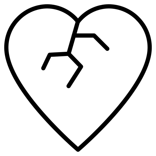 Heartbreak heartbreak broken love and romance icon