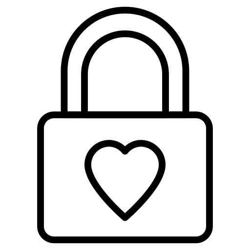 Lock heart love and romance locked icon