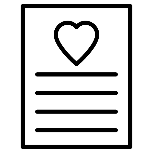 Love letter love and romance message heart icon