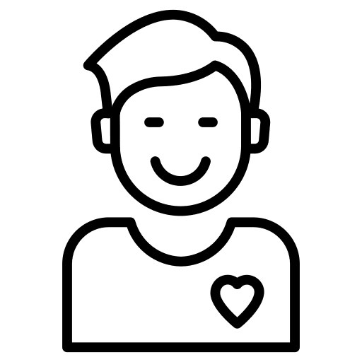 Man feelings boy in love icon