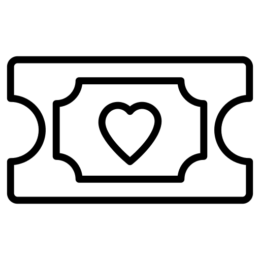 Ticket movie entertainment love icon