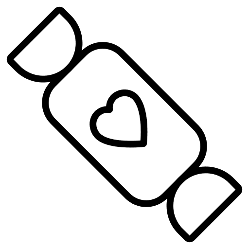 Toffee heart candy love and romance icon