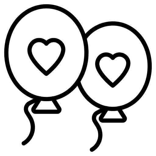 Balloons birthday and party decoration love and romance icon