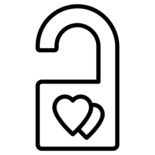 Door knob love and romance heart do not disturb icon