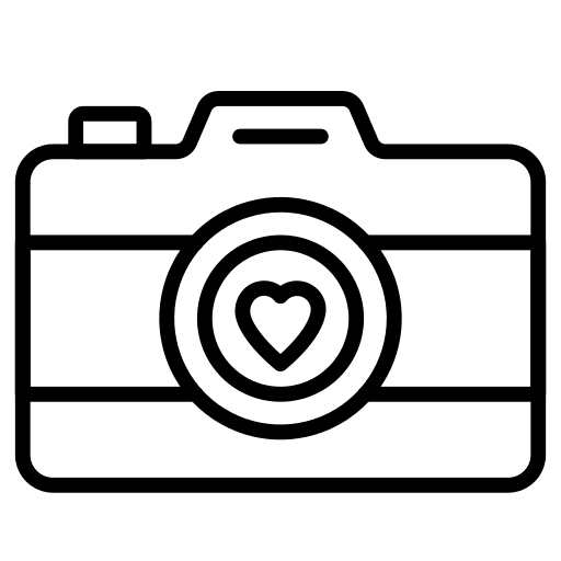 Photo camera love electronics love and romance icon