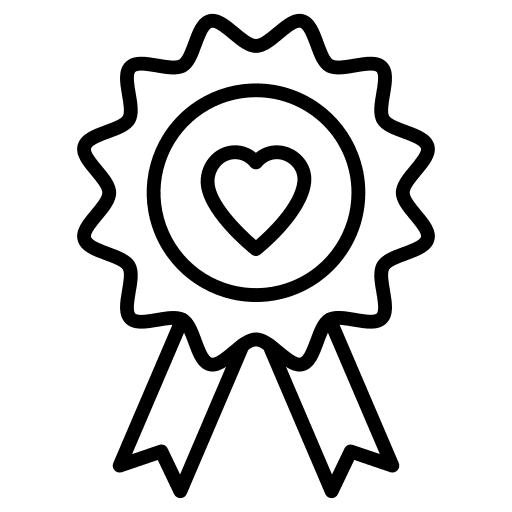 Award heart award badge icon