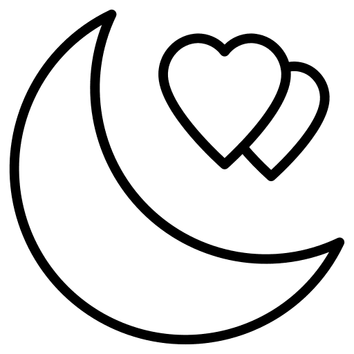 Honeymoon honeymoon moon hearts icon