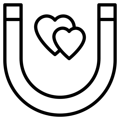 Magnet love and romance magnetic attraction icon