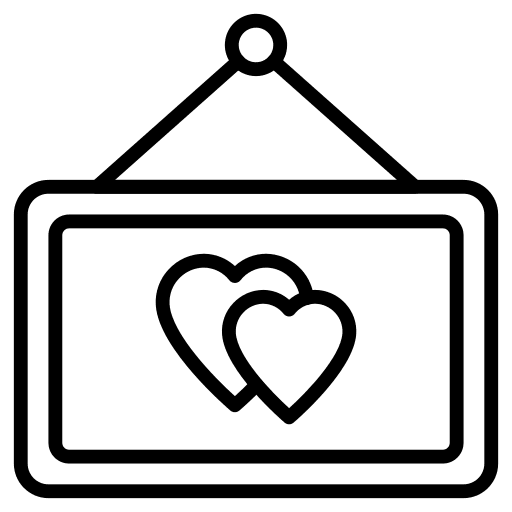 Signboard signboard hearts love icon