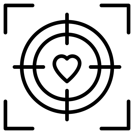 Aim love love and romance shooting icon