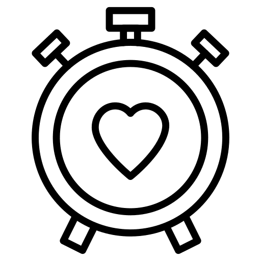 Alarm clock clock heart alarm clock icon