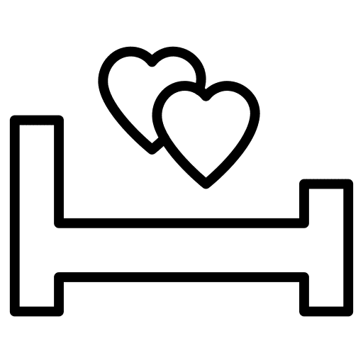 Bed honey moon couple love and romance icon