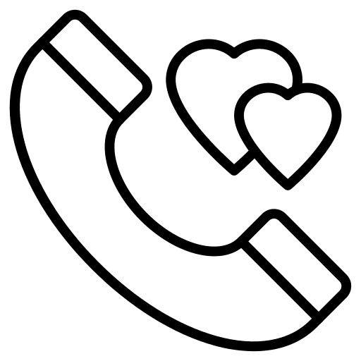 Phone call love and romance phone call phone receiver icon