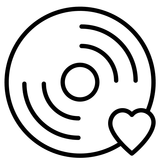 Dvd compact disc heart cd icon