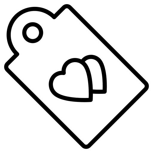 Label label hearts love and romance icon