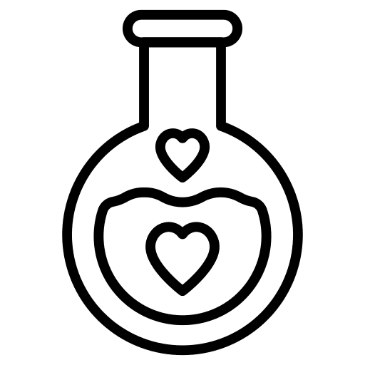Love potion chemical heart love potion icon