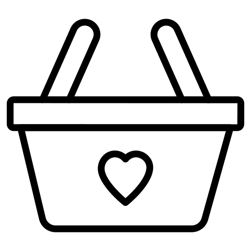 Basket heart favorite love icon