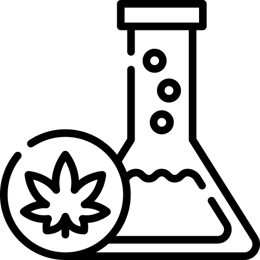 Flask cbd cannabis leaf icon