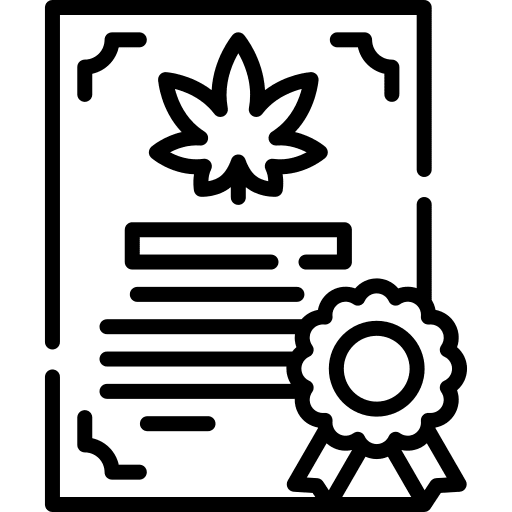 Certification weed cannabis leaf icon