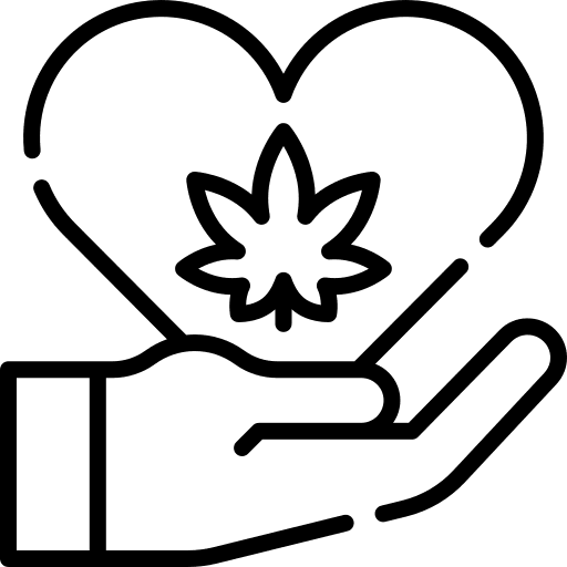 Heart leaf hemp healthcare and medical icon