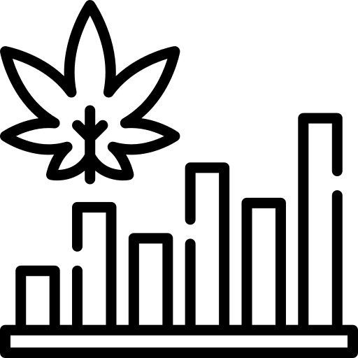 Diagram leaf weed cbd icon