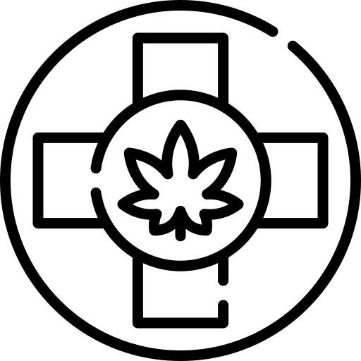 Medicine cross healthcare and medical cannabis icon