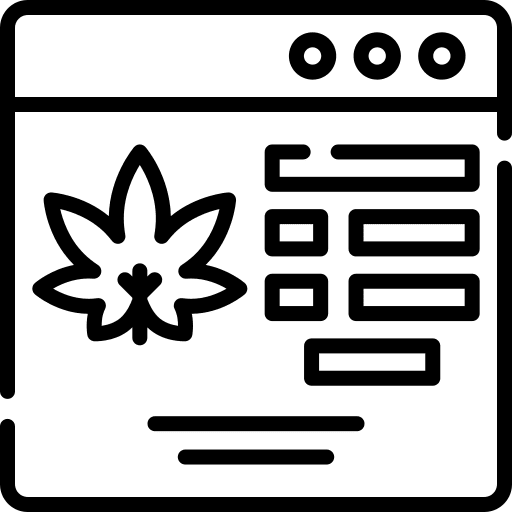 Online ecommerce weed leaf icon