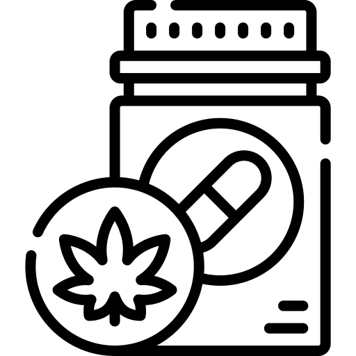 Pills capsules hemp healthcare and medical icon