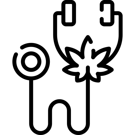 Stethoscope hemp weed marijuana icon