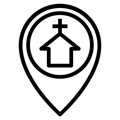 Church maps and location pointer map pointer icon