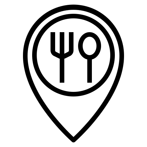 Restaurant pointer food and drinks map pointer icon