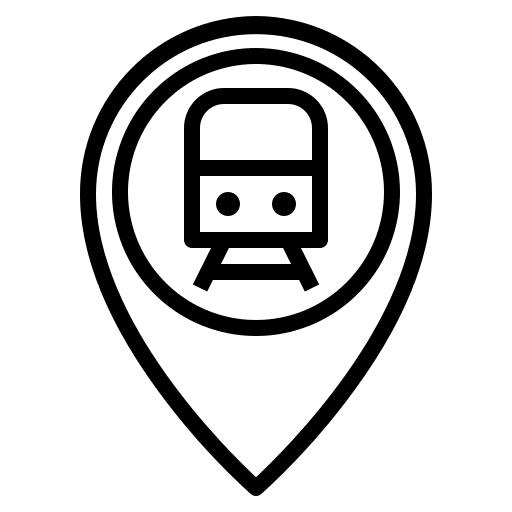 Train maps and location pointer map pointer icon