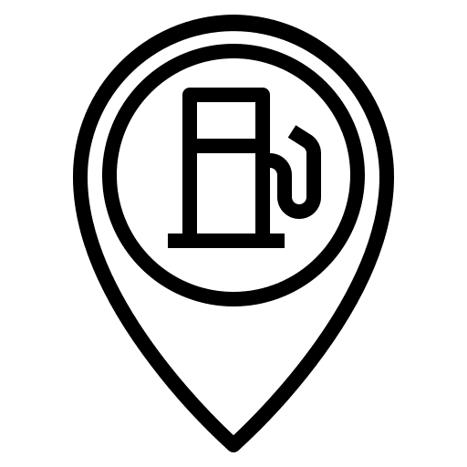 Petrol station maps and location pointer gasoline icon
