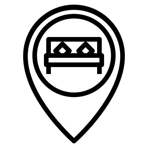 Hotel bed hostel hotel icon