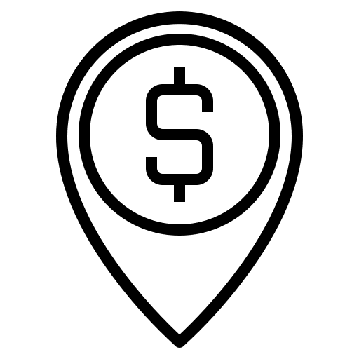 Money pointer money map pointer icon