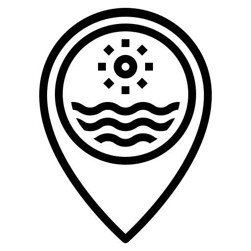 Sea sea maps and location pointer icon