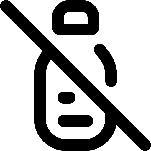 No liquids forbidden signs water bottle icon