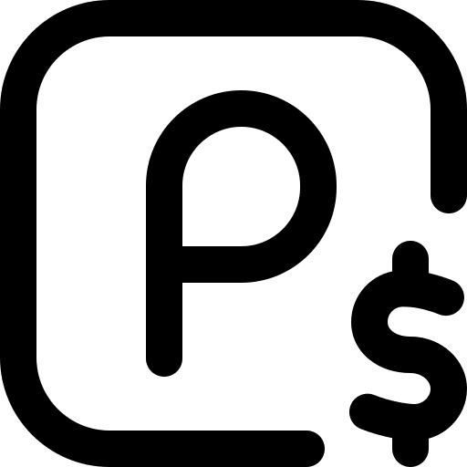 Parking dollar sign park parking icon