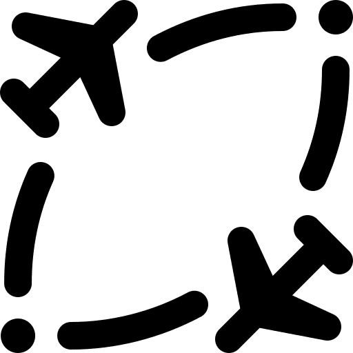 Round trip circle flight trip icon