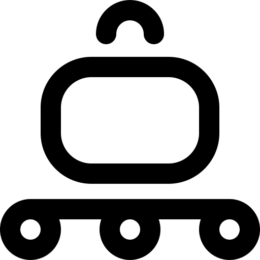 Baggage conveyor band airport travel icon