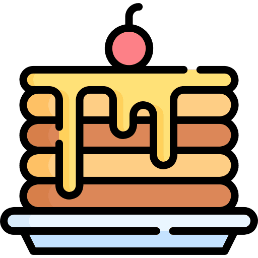 Pancakes food and restaurant sweet bakery icon