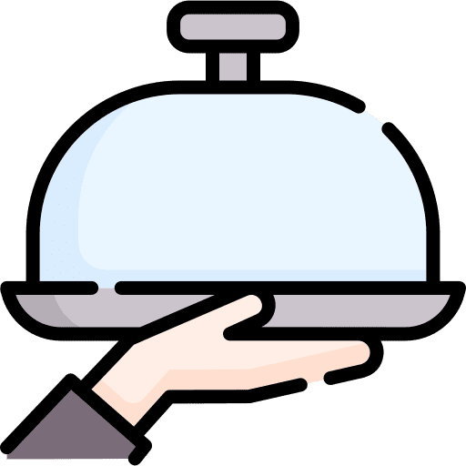 Serving lunch hot food serving icon