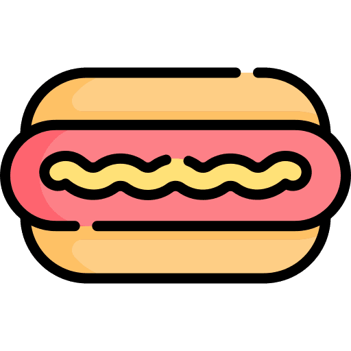 Hot dog junk food mustard food and restaurant icon